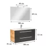 Mobilier complet de baie Vario Clam 100 stejar-antracit