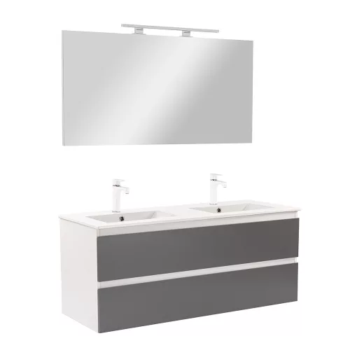 Mobilier complet de baie Vario Forte 120 alb-antracit