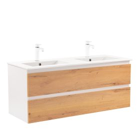 Dulap inferior Vario Forte 120 cu lavoar, stejar alb