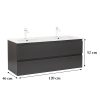 Dulap inferior Vario Forte 120 cu lavoar antracit-antracit
