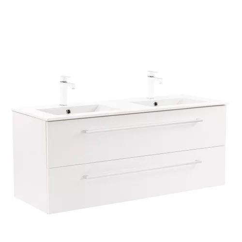 Dulap inferior Vario Clam 120 cu lavoar alb-alb