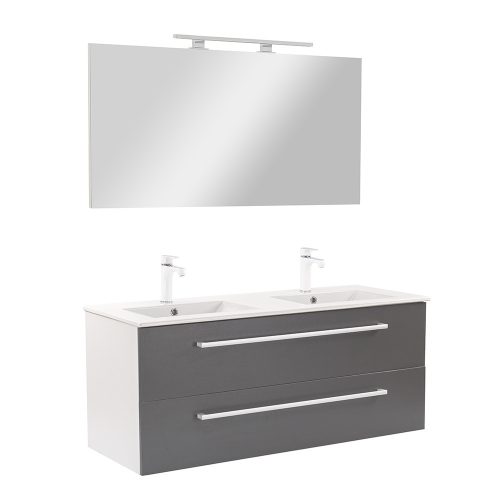 Mobilier complet de baie Vario Clam 120 alb-antracit