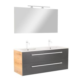 Mobilier complet de baie Vario Clam 120 stejar-antracit