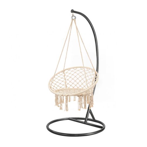 Scaun suspendat Cardenas cu suport bej-negru