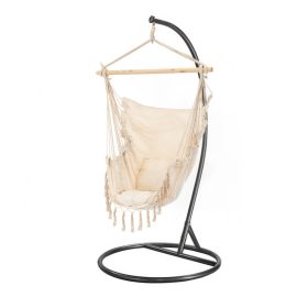 Scaun suspendat Puerto cu suport bej-negru