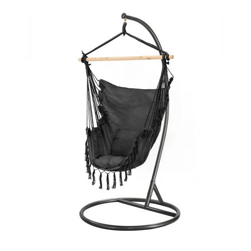 Scaun suspendat Puerto cu suport negru-negru