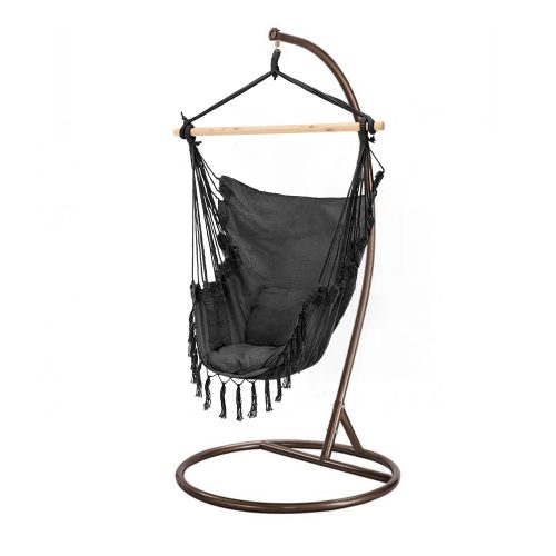 Scaun suspendat Puerto cu suport negru-maro