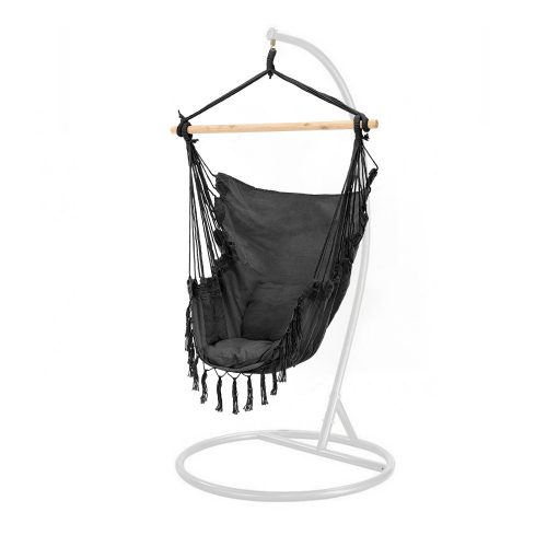 Scaun suspendat Puerto cu suport alb-negru