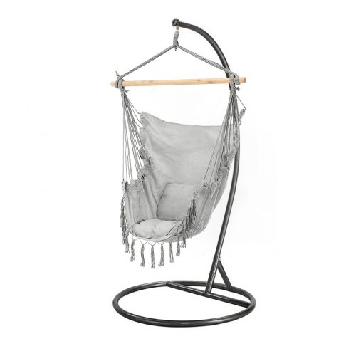 Scaun suspendat Puerto cu suport gri-negru