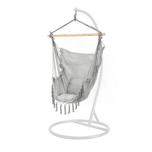 Scaun suspendat Puerto cu suport gri-alb