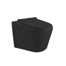 Toaleta Ride fara rama, montata pe perete, neagra