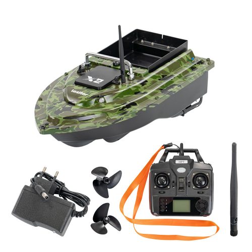 Barca cu momeala X2 GPS, ejector spate, camuflaj verde
