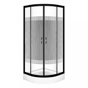 Cabina de dus curbata Xenia Duo Black 90 cu cadita de dus