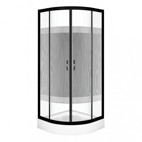 Cabina de dus curbata Xenia Duo Black 90 cu cadita de dus