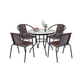 Set mobilier de gradina Lund 4-1 maro