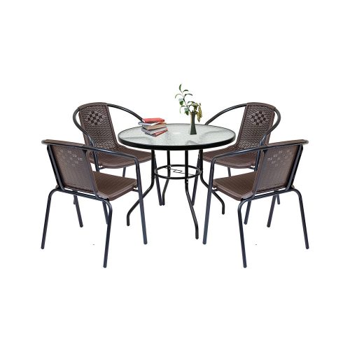 Set mobilier de gradina Lund 4-1 maro