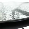 Masa de gradina Ordino cu cadru metalic si sticla, neagra
