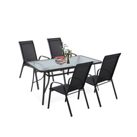 Set mobilier de gradina Arlon 4-1 negru