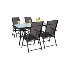 Set mobilier de gradina Nadin 4-1 negru