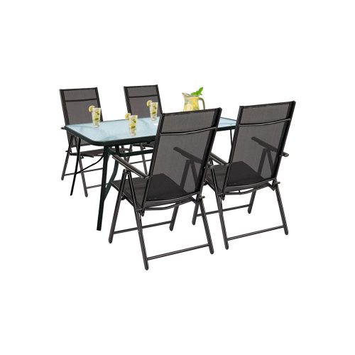 Set mobilier de gradina Nadin 4-1 negru