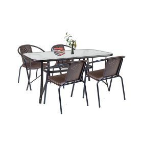 Set mobilier de gradina Elzas 4-1 maro