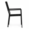 Set de 2 scaune de grădină cu cadru metalic și scaun din plastic negru