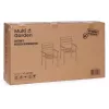 Set de 2 scaune de grădină cu cadru metalic și scaun din plastic negru