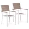 Set de 2 scaune de grădină cu cadru metalic, scaun din plastic alb