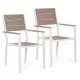 Set de 2 scaune de grădină cu cadru metalic, scaun din plastic alb