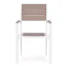 Set de 2 scaune de grădină cu cadru metalic, scaun din plastic alb