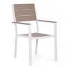 Set de 2 scaune de grădină cu cadru metalic, scaun din plastic alb