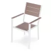 Set de 2 scaune de grădină cu cadru metalic, scaun din plastic alb