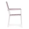 Set de 2 scaune de grădină cu cadru metalic, scaun din plastic alb