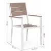 Set de 2 scaune de grădină cu cadru metalic, scaun din plastic alb