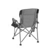 Scaun de pescuit Leziter Comfort Plus cu braț și suport pentru pahare gri