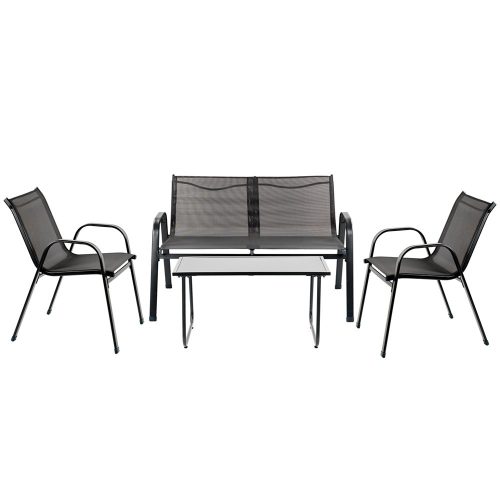 Set mobilier de gradina Lorca 4-1 negru