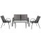 Set mobilier de gradina Lorca 4-1 negru
