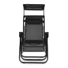 Șezlong pliabil cu copertină neagră