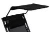 Șezlong pliabil cu copertină neagră