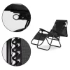 Șezlong pliabil cu copertină neagră