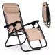 Șezlong pliabil ZERO GRAVITY bej cu spătar reglabil