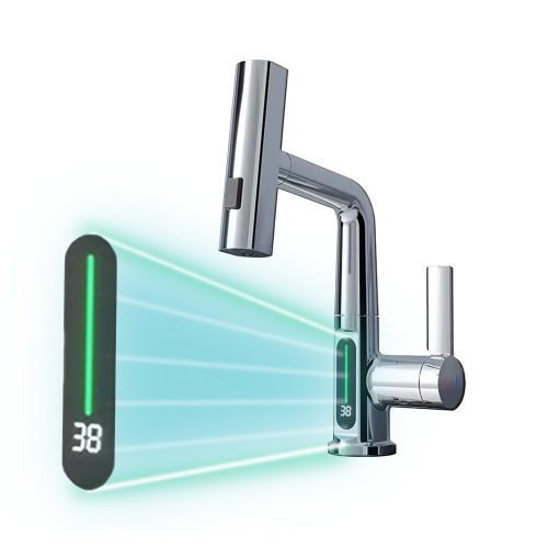 Baterie chiuveta Mara cu cap multifunctional si afisaj digital, crom