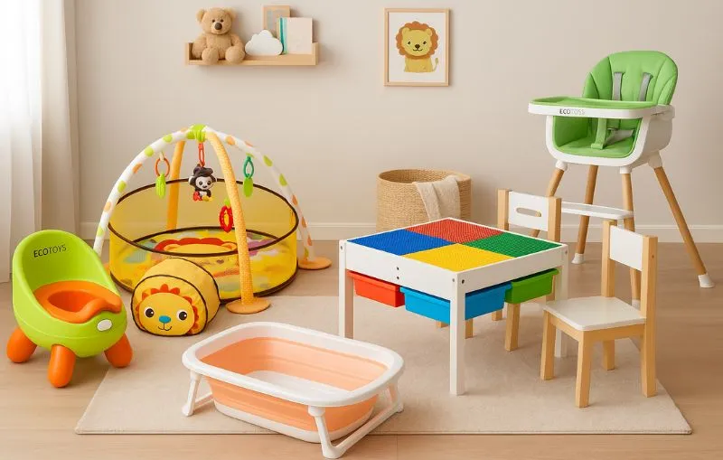 Echipamente pentru bebeluși și mame – de la băiță la joacă, în siguranță